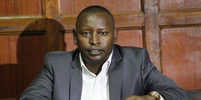 Former Samburu Governor Moses Lenolkulal in court during a 2019 proceeding Photo EACC Kenya
