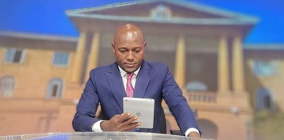 Citizen TV's Stephen Letoo poses for a photo inside the station's studio on August 30, 2022. Instagram