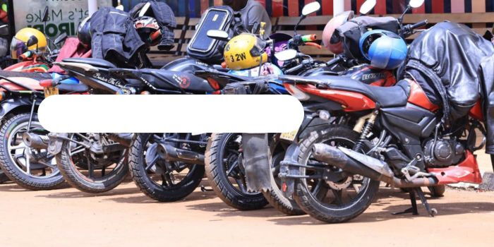 Boda Bodas parked outside Greenpark Terminus. Riders engage in a meeting with the Nairobi County on Wednesday, June 12, 2024. Photo