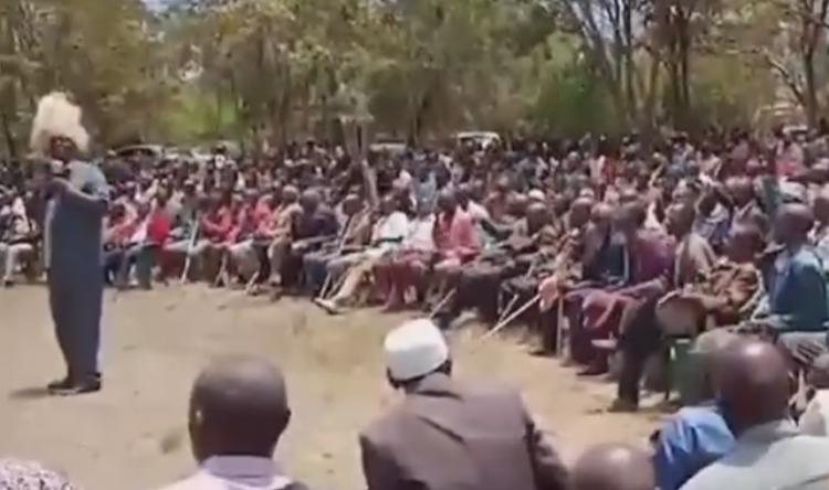 A group of Njuri Ncheke Elders who endorsed Interior CS Kithire Kindiki on Wednesday, September 18,2024 as their link to President William Ruto and his adminstration.
Image: SCREEN GRAB