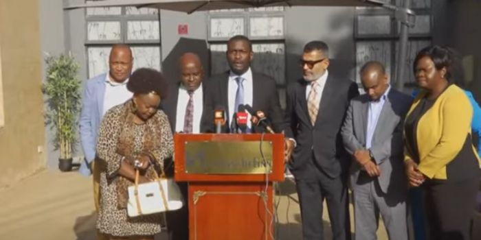 The Orange Democratic Movement (ODM) party members holding a press briefing in Nairobi on September 11, 2024 Photo ODM Party