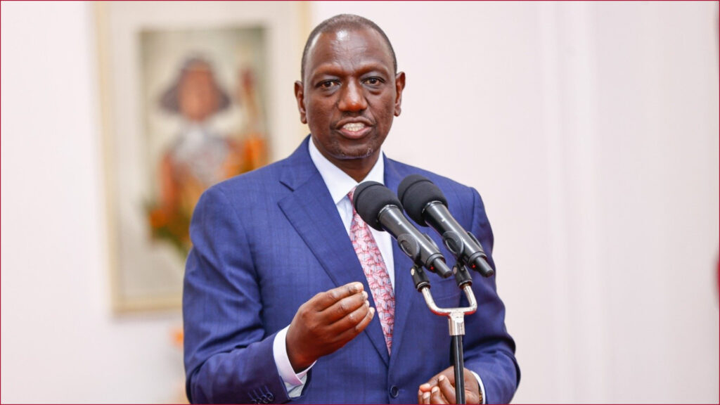 File image of President William Ruto speaking at State House.