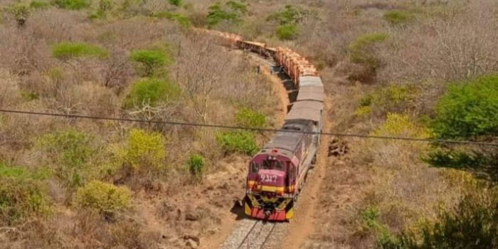 A cargo train ferrying unrefined oil en route to Nairobi from Mombasa on September 18, 2024 Photo