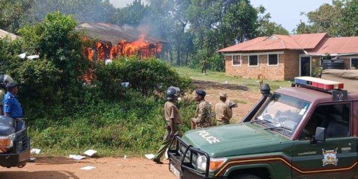 Homa Bay Youths Set Mawego Police Post Ablaze in Fiery Demand for Justice.